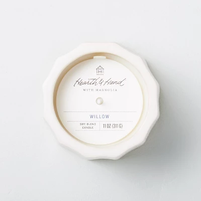 Wide Fluted Speckled Ceramic Willow Jar Candle Tonal Cream 11oz - Hearth & Hand™ With Magnolia 2 Wide Fluted Speckled Ceramic Willow Jar Candle Tonal Cream 11oz - Hearth & Hand™ With Magnolia - Image 2