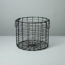 Round Wire Storage Basket With Handles Black - Hearth & Hand™ With Magnolia 10 Round Wire Storage Basket With Handles Black - Hearth & Hand™ With Magnolia -Hearth & Hand With Magnolia GUEST 120e63a7 77b2 4fd8 a437 cab6653b0a86