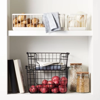 Wire Storage Basket Sour Cream - Hearth & Hand3 With Magnolia 1 Wire Storage Basket Sour Cream - Hearth & Hand3 With Magnolia