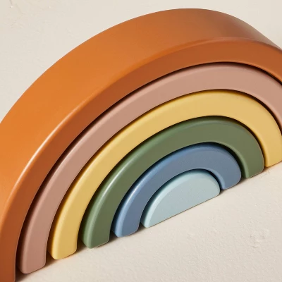 Toy Rainbow Wooden Block Stacker - 6pc - Hearth & Hand™ With Magnolia 2 Toy Rainbow Wooden Block Stacker - 6pc - Hearth & Hand™ With Magnolia - Image 2