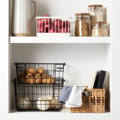 Stacking Wire Storage Basket Matte Black - Hearth & Hand™ With Magnolia 1 Stacking Wire Storage Basket Matte Black - Hearth & Hand™ With Magnolia