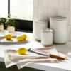 3pc Modern Rim Stoneware Canister Set Cream/Clay - Hearth & Hand™ With Magnolia