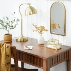 Arched 8" X 16" Metal Frame Wall Mirror Brass Finish - Hearth & Handâ„¢ With Magnolia