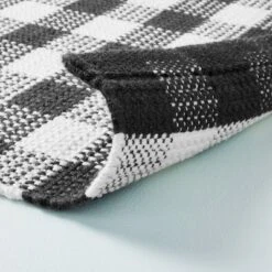 Textured Gingham Indoor/Outdoor Woven Area Rug Dark Gray/Cream - Hearth & Hand™ With Magnolia 7 Textured Gingham Indoor/Outdoor Woven Area Rug Dark Gray/Cream - Hearth & Hand™ With Magnolia -Hearth & Hand With Magnolia GUEST 59c84c51 ff59 41d4 aafd 9637c81802a5