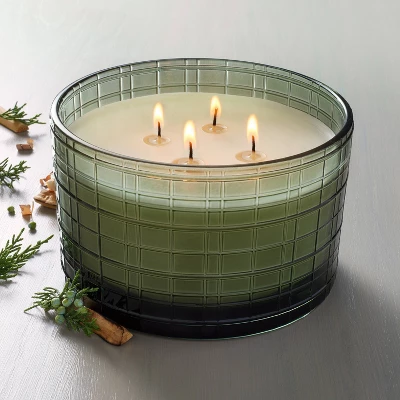 Textured Glass Fireside Spruce Jar Christmas Candle Green 24oz - Hearth & Hand™ With Magnolia 1 Textured Glass Fireside Spruce Jar Christmas Candle Green 24oz - Hearth & Hand™ With Magnolia