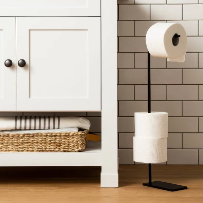 Metal Toilet Paper Holder Stand Matte Black - Hearth & Hand™ With Magnolia 1 Metal Toilet Paper Holder Stand Matte Black - Hearth & Hand™ With Magnolia