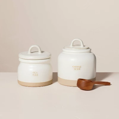 12oz Stoneware Crock Coffee Canister With Scoop Cream/Clay - Hearth & Hand™ With Magnolia 3 12oz Stoneware Crock Coffee Canister With Scoop Cream/Clay - Hearth & Hand™ With Magnolia - Image 3