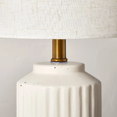 Fluted Ceramic Table Lamp Cream (Includes LED Light Bulb) - Hearth & Hand™ With Magnolia 3 Fluted Ceramic Table Lamp Cream (Includes LED Light Bulb) - Hearth & Hand™ With Magnolia - Image 3