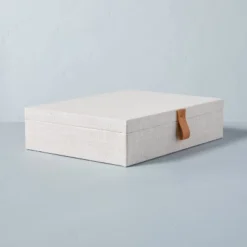 Fabric Storage Box With Faux Leather Accent Cream - Hearth & Hand™ With Magnolia 11 Fabric Storage Box With Faux Leather Accent Cream - Hearth & Hand™ With Magnolia -Hearth & Hand With Magnolia GUEST 7673c9d5 f5c6 46d6 9d25 0d250b08bbbb