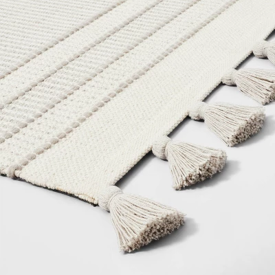 Texture Border Stripe Rug Cream/Silver Gray - Hearth & Hand™ With Magnolia 2 Texture Border Stripe Rug Cream/Silver Gray - Hearth & Hand™ With Magnolia - Image 2