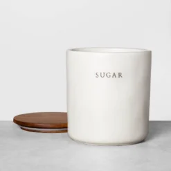 Featured Products 15 67oz Stoneware Sugar Canister With Wood Lid Cream/Brown - Hearth & Handâ„¢ With Magnolia