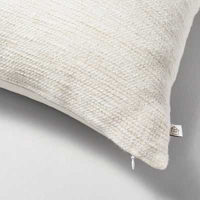 Textured Slub Stripe Square Throw Pillow Cream/Khaki - Hearth & Hand™ With Magnolia 3 Textured Slub Stripe Square Throw Pillow Cream/Khaki - Hearth & Hand™ With Magnolia - Image 3