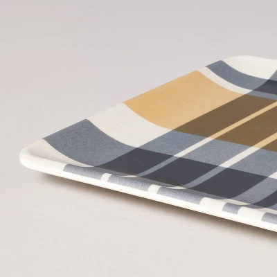 3pc Mixed Fall Pattern Bamboo-Melamine Serving Trays Gold/Blue/Cream - Hearth & Hand™ With Magnolia 3 3pc Mixed Fall Pattern Bamboo-Melamine Serving Trays Gold/Blue/Cream - Hearth & Hand™ With Magnolia - Image 3