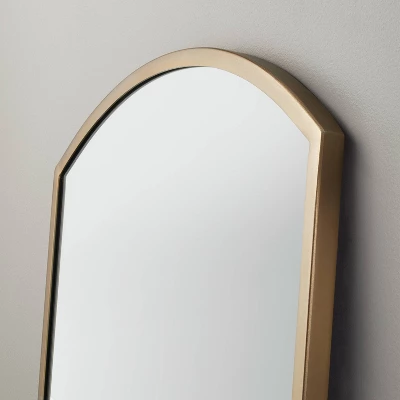 Arched 19"x64" Rectangular Metal Leaning Floor Mirror Brass - Hearth & Hand™ With Magnolia 2 Arched 19"x64" Rectangular Metal Leaning Floor Mirror Brass - Hearth & Hand™ With Magnolia - Image 2