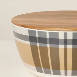 10pc Fall Plaid & Stripe Bamboo-Melamine Picnic Set Tan/Blue/Cream - Hearth & Hand™ With Magnolia 5 10pc Fall Plaid & Stripe Bamboo-Melamine Picnic Set Tan/Blue/Cream - Hearth & Hand™ With Magnolia -Hearth & Hand With Magnolia GUEST d4045cff 279c 42f9 9782 da9f2a49f1e7