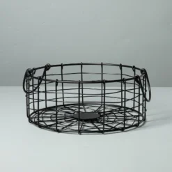 Round Wire Storage Basket With Handles Black - Hearth & Hand™ With Magnolia 9 Round Wire Storage Basket With Handles Black - Hearth & Hand™ With Magnolia -Hearth & Hand With Magnolia GUEST db906be6 c2aa 4ee5 bb74 a0cff421c0e0