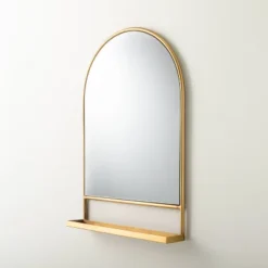 Arched Metal Frame Mirror With Shelf Brass Finish - Hearth & Hand™ With Magnolia 4 Arched Metal Frame Mirror With Shelf Brass Finish - Hearth & Hand™ With Magnolia -Hearth & Hand With Magnolia GUEST e513cd2c 3ae5 45e0 b4ea 1a55cb71249e