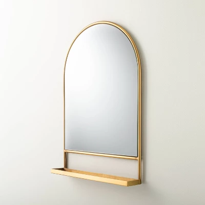 Arched Metal Frame Mirror With Shelf Brass Finish - Hearth & Hand™ With Magnolia 2 Arched Metal Frame Mirror With Shelf Brass Finish - Hearth & Hand™ With Magnolia - Image 2