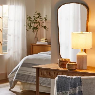 Fluted Ceramic Table Lamp Cream (Includes LED Light Bulb) - Hearth & Hand™ With Magnolia 2 Fluted Ceramic Table Lamp Cream (Includes LED Light Bulb) - Hearth & Hand™ With Magnolia - Image 2