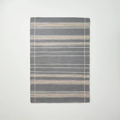 Wool Blend Variegated Stripe Area Rug Dark Gray - Hearth & Hand™ With Magnolia 7 Wool Blend Variegated Stripe Area Rug Dark Gray - Hearth & Hand™ With Magnolia - Image 7