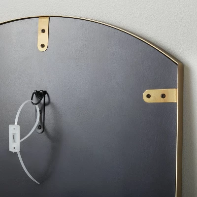 Arched 19"x64" Rectangular Metal Leaning Floor Mirror Brass - Hearth & Hand™ With Magnolia 4 Arched 19"x64" Rectangular Metal Leaning Floor Mirror Brass - Hearth & Hand™ With Magnolia - Image 4